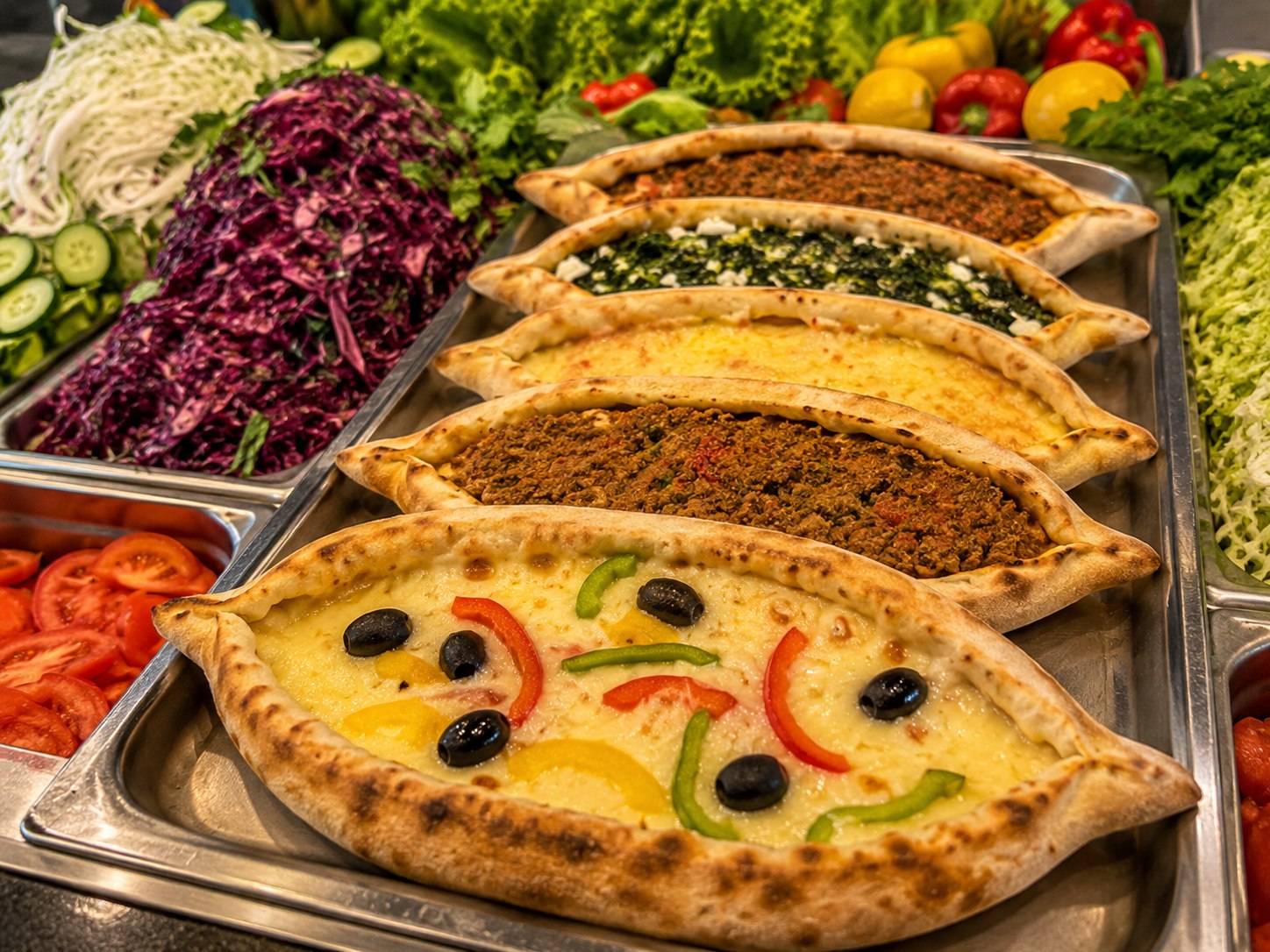 Pide-Auswahl bei Sara Döner